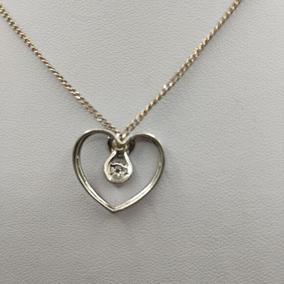 Diamond Heart Pendant in Sterling Silver on 24-inch Chain - Picture 2 of 4